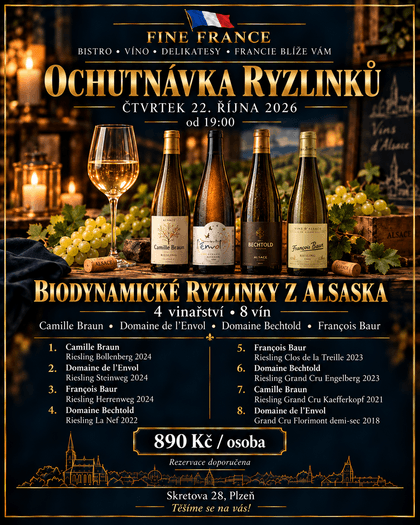 Čtvrtek 22. října : OCHUTNÁVKA – BIODYNAMICKÉ RYZLINKY Z ALSASKA